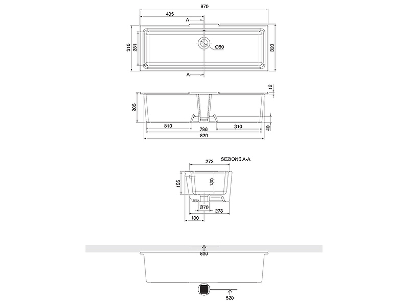 Раковина Scarabeo Gaia-Tech-Miky 87 8092 Белая от магазина ЛесКонПром.ру