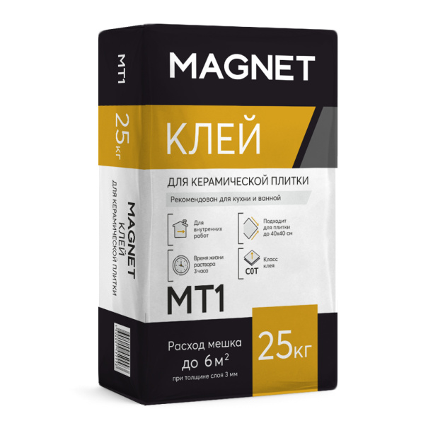 Клей для плитки MAGNET MT 1, 25 кг от магазина ЛесКонПром.ру