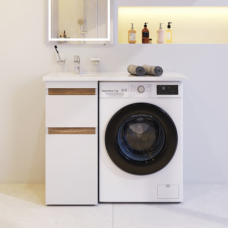  Тумба под раковину AM.PM X-Joy 40 M85AFSX0402WG Белый глянец Светлое дерево от магазина ЛесКонПром.ру