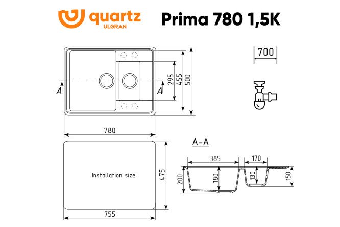 Мойка  Prima 80532006 от магазина ЛесКонПром.ру