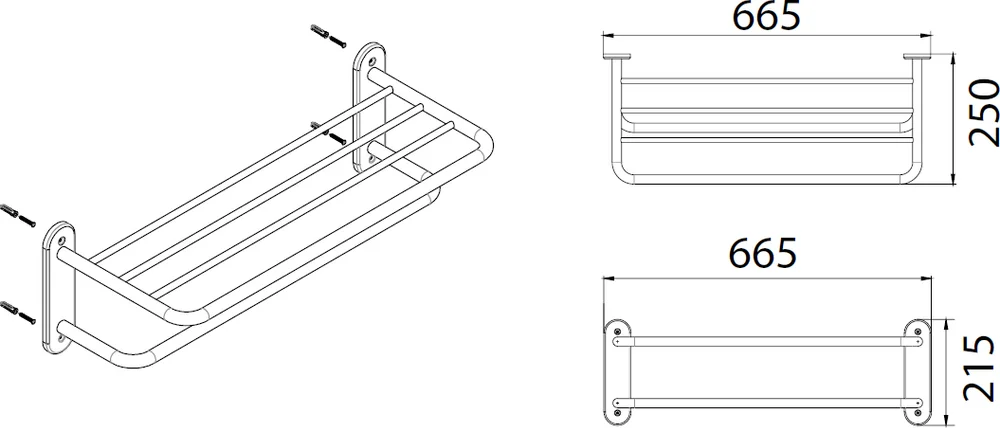 Полка Fixsen Hotel FX-31015 для полотенец от магазина ЛесКонПром.ру