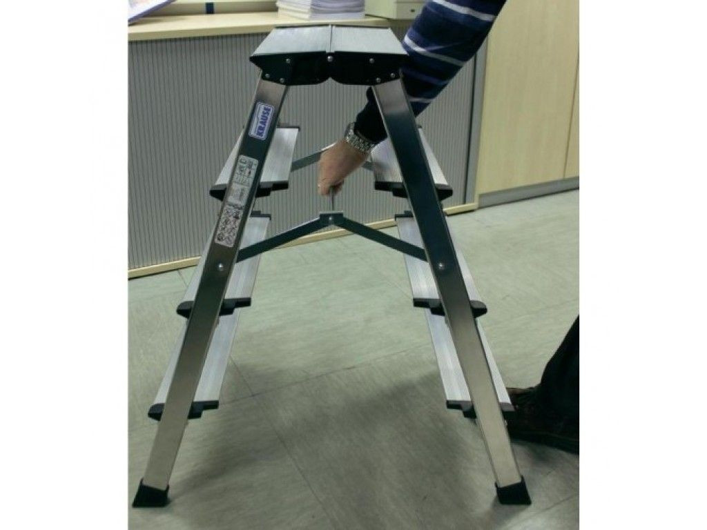 Стремянка алюминиевая двухсторонняя Krause Treppo 2х3 ступени (арт.126030) от магазина ЛесКонПром.ру