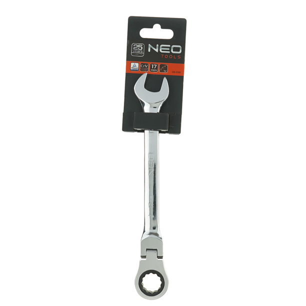 Ключ комбинированный 17 мм с трещоткой на шарнире NEO Tools от магазина ЛесКонПром.ру