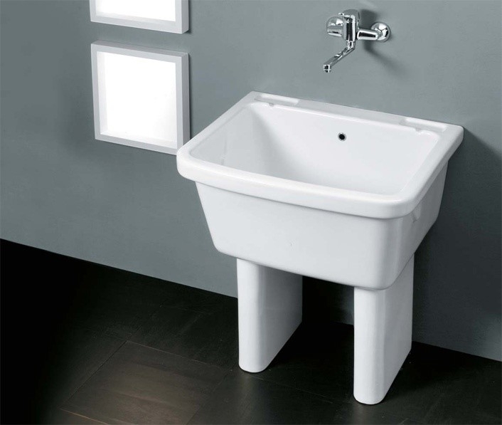 Хозяйственная раковина Hatria Complementi 60 Y1VD Белая от магазина ЛесКонПром.ру