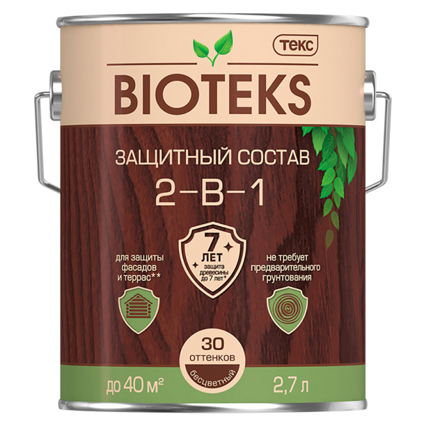 Состав защитный BIOTEKS алкидный 2,7 л бесцветный от магазина ЛесКонПром.ру