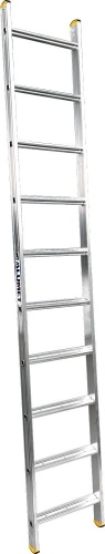 Лестница алюминиевая односекционная приставная с широкой ступенью Алюмет  1х10  арт. НК1 5110 от магазина ЛесКонПром.ру