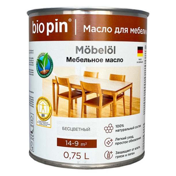 Масло для мебели BioPin Mobelol 0,75 л от магазина ЛесКонПром.ру