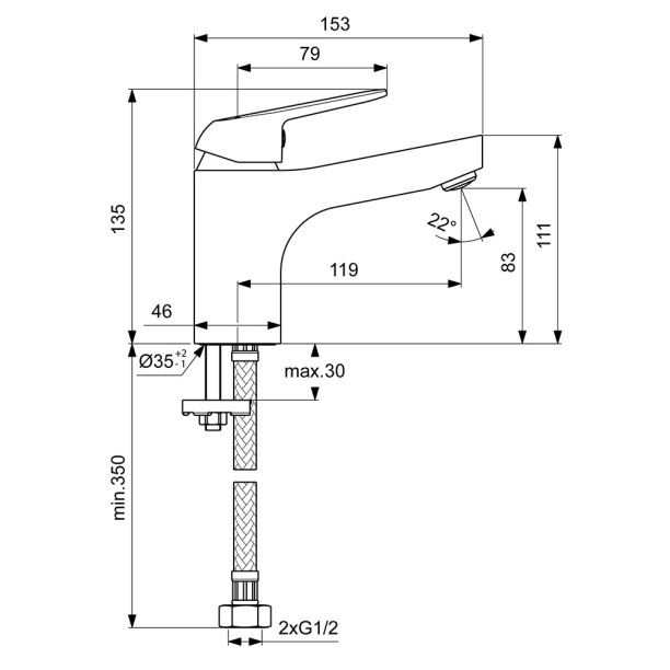 Смеситель для раковины VIDIMA Fine от магазина ЛесКонПром.ру