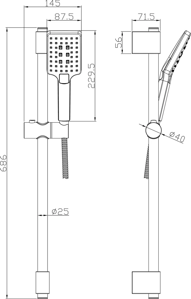 Душевой гарнитур Rossinka AC-27 от магазина ЛесКонПром.ру