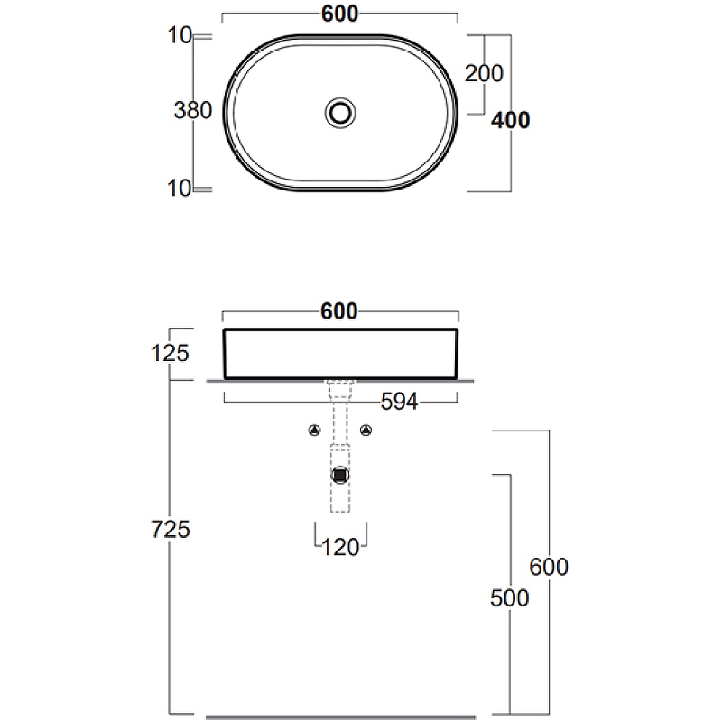 Раковина-чаша Simas Folio 60 FO02bi Белая от магазина ЛесКонПром.ру