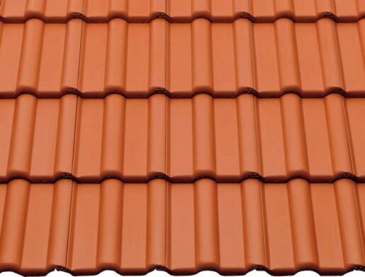 Черепица цементно-песчаная рядовая BRAAS Франкфурт красный от магазина ЛесКонПром.ру