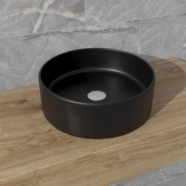 Раковина на столешницу Azario 35 см чёрный матовый от магазина ЛесКонПром.ру