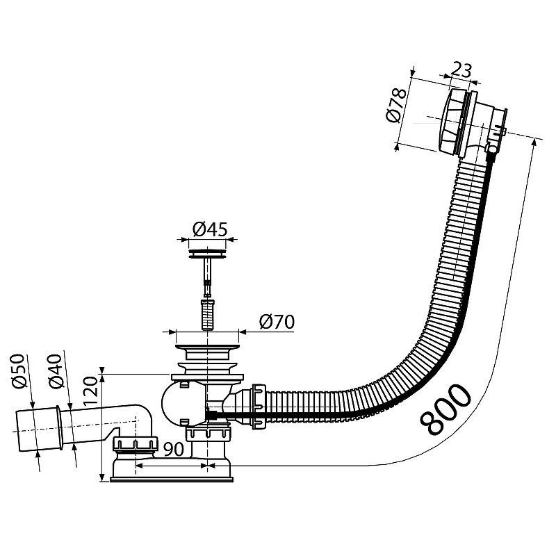 Слив-перелив Koller Pool B70CMMA80 полуавтомат Хром от магазина ЛесКонПром.ру