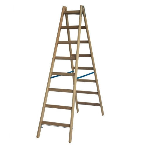 Стремянка деревянная двухсторонняя Krause Stabilo 2х8 ступеней (арт. 170286) от магазина ЛесКонПром.ру