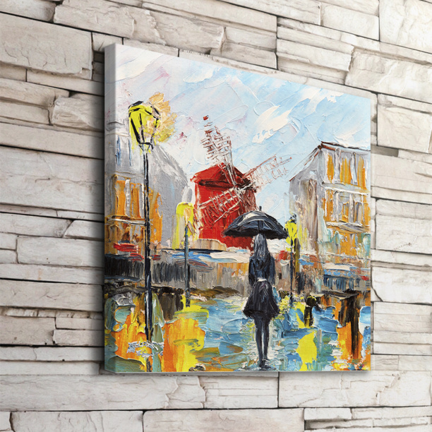 Канвас 40х40 см Париж после дождя от магазина ЛесКонПром.ру