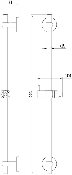 Душевая штанга Milardo Niagara NIA6500M17 от магазина ЛесКонПром.ру