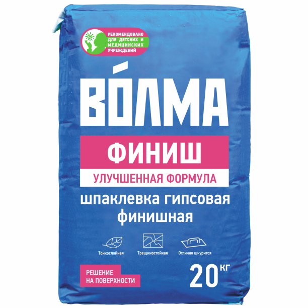 Гипсовая шпаклевка ВОЛМА Финиш 20 кг от магазина ЛесКонПром.ру