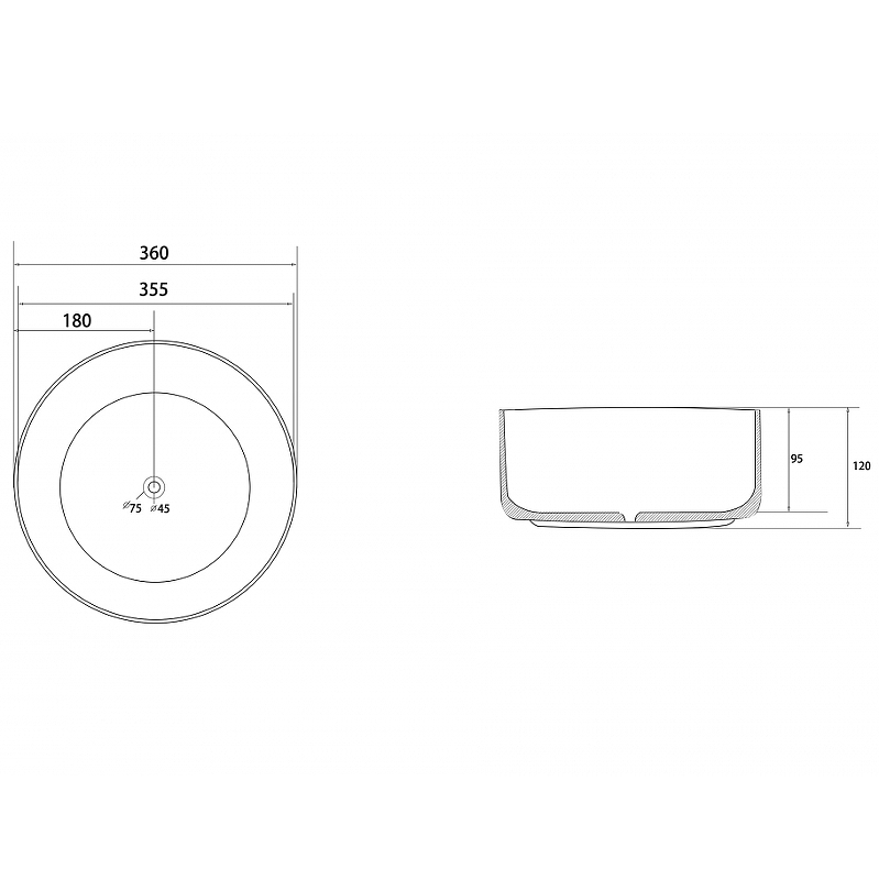Раковина-чаша Abber Bequem 36 AC2108MB Черная матовая от магазина ЛесКонПром.ру