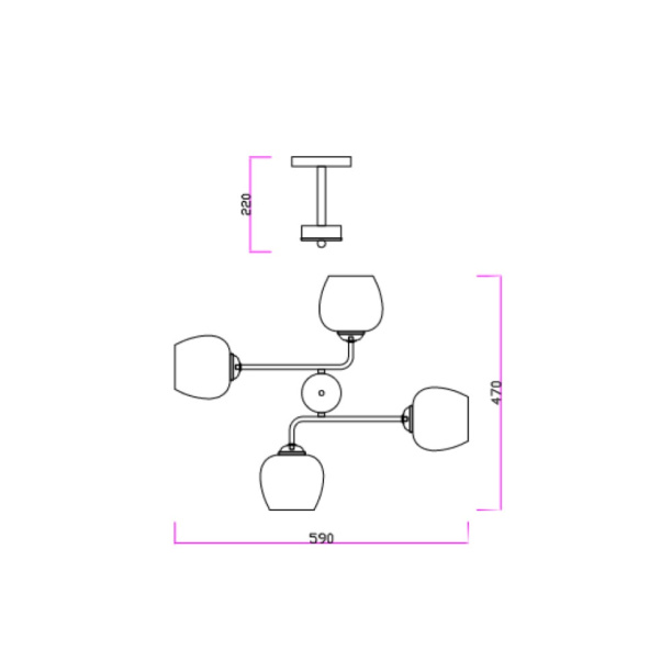 Люстра потолочная Escada Имина 4х60 Вт Е27 от магазина ЛесКонПром.ру