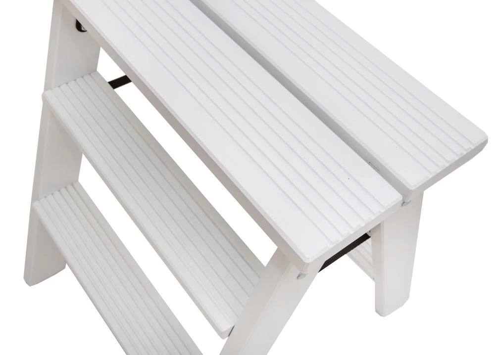 Стремянка двухсторонняя деревянная Hoz-Block Марк 4 ступени Белая (арт. ДДС-4Б) от магазина ЛесКонПром.ру