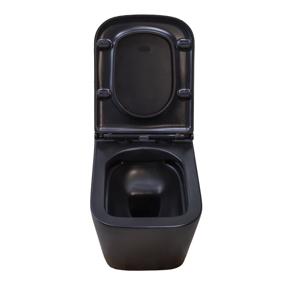 Унитаз подвесной SOLE Cube Black безободковый с сиденьем с микролифтом от магазина ЛесКонПром.ру