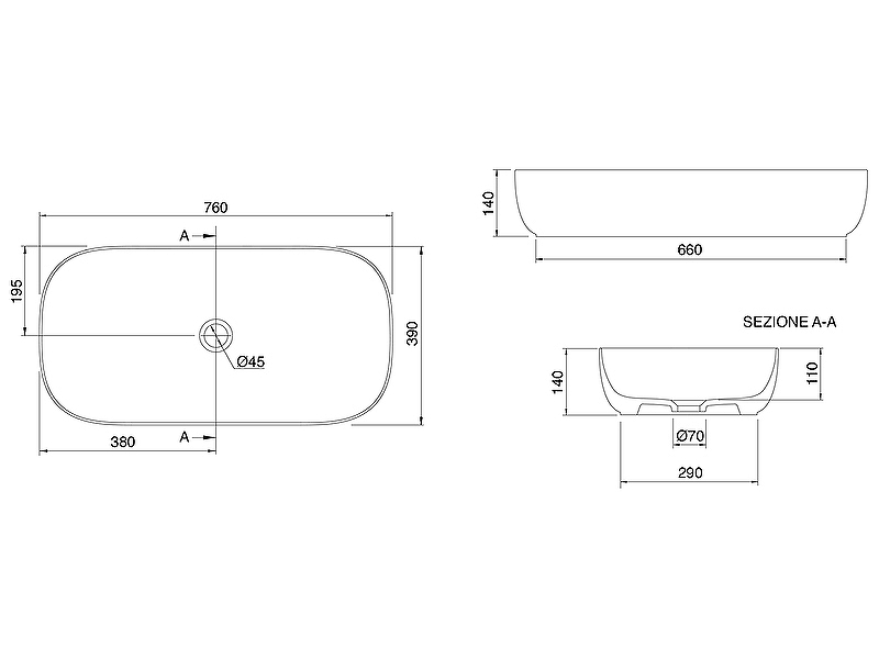 Раковина-чаша Scarabeo Glam 76 1803 Белая от магазина ЛесКонПром.ру