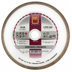 Сплошной алмазный диск по керамограниту PDT Ceramics Granite 230х1,6х25,4 мм