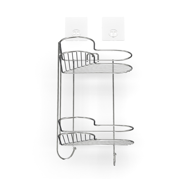 Полка сетчатая Kleber Light 2-ярусная угловая от магазина ЛесКонПром.ру