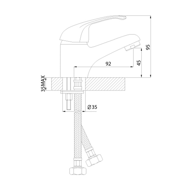 Смеситель для раковины ROSSINKA A35 хром от магазина ЛесКонПром.ру