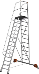Односторонняя лестница с платформой VARIO KOMPAKT STABILO 14 ступеней KRAUSE арт.833372