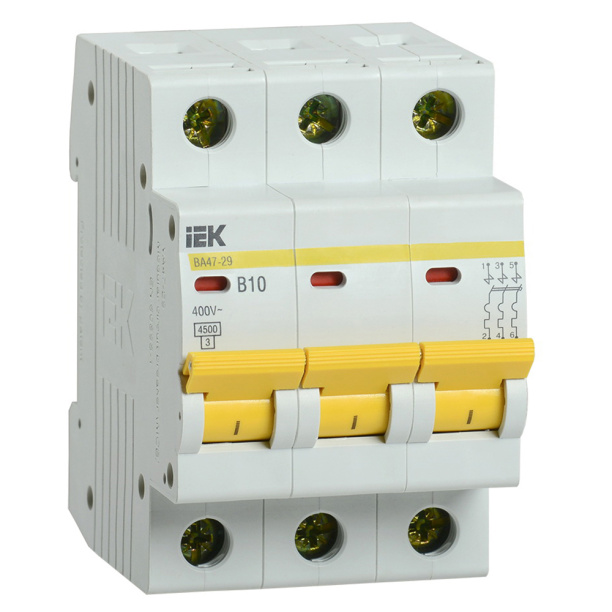 Выключатель автоматический IEK 3п 10 А B от магазина ЛесКонПром.ру