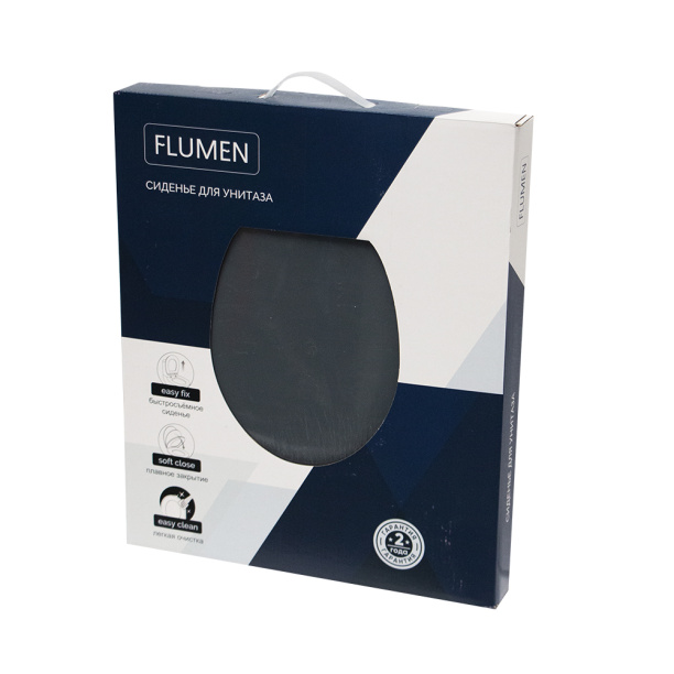 Сиденье для унитаза FLUMEN Грей быстросъемное с микролифтом от магазина ЛесКонПром.ру