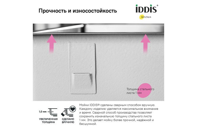 Мойка врезная IDDIS Edifice 80550586 от магазина ЛесКонПром.ру