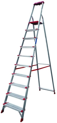 Стремянка алюминиевая профессиональная с металлическими стяжками Новая Высота 10 ступеней (арт. 3119110) от магазина ЛесКонПром.ру