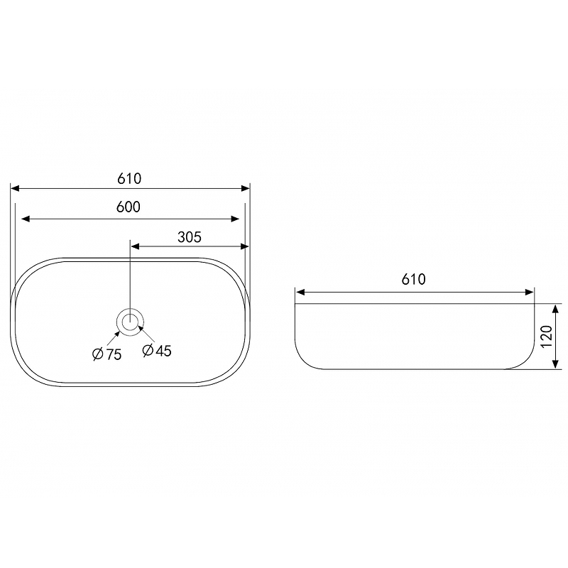 Раковина-чаша Abber Rechteck 61 AC2209MY Желтая матовая от магазина ЛесКонПром.ру