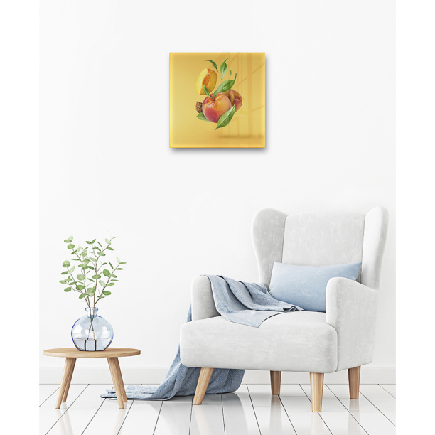 Картина на стекле Сочные персики 30х30 см от магазина ЛесКонПром.ру