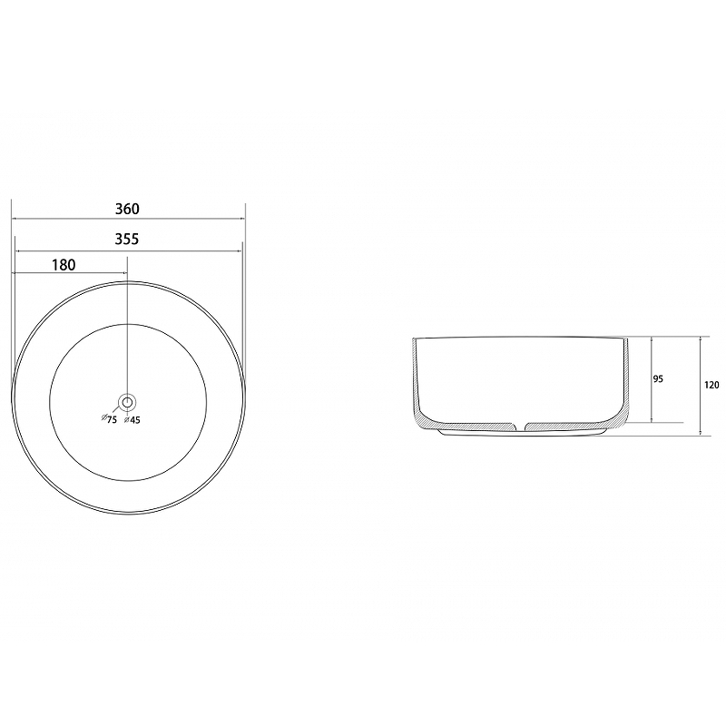 Раковина-чаша Abber Bequem 36 AC2108Regen Хамелеон от магазина ЛесКонПром.ру