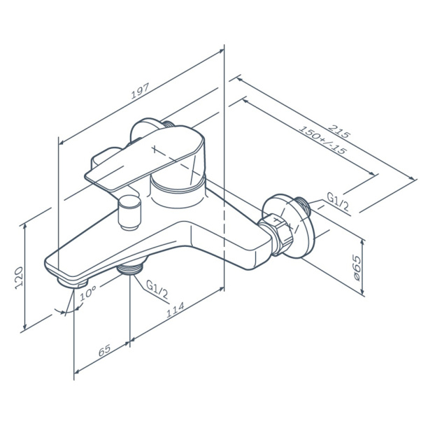 Смеситель для ванны AM.PM Gem от магазина ЛесКонПром.ру