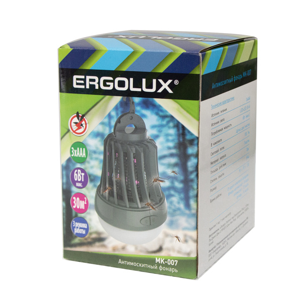 Фонарь антимоскитный Ergolux LED 3Вт 3xААА от магазина ЛесКонПром.ру