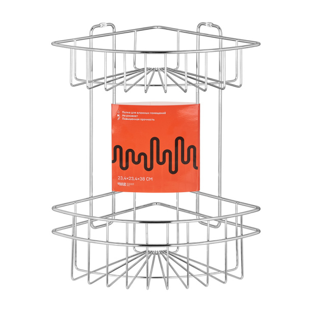 Полка сетчатая ЧМЗ Кашалот 2-ярусная угловая хром от магазина ЛесКонПром.ру