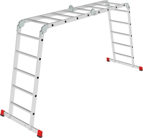 Алюминиевая четырехсекционная профессиональная  лестница-трансформер 500 мм NV3321 НОВАЯ ВЫСОТА 2Х4+2Х5 арт.3321405 от магазина ЛесКонПром.ру