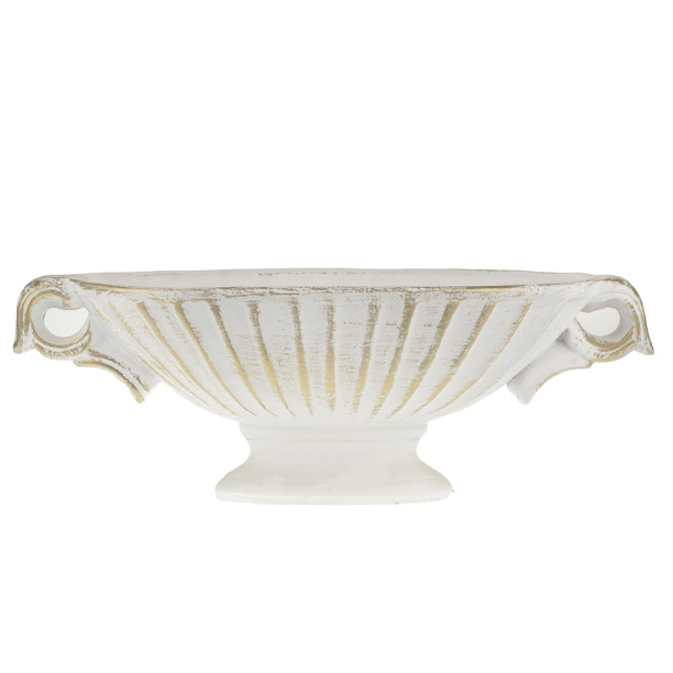 Ваза Лодочка белая бронза 15х17х13 см от магазина ЛесКонПром.ру