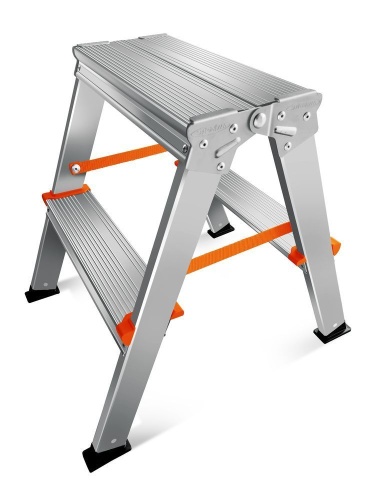 Двухсторонняя стремянка алюминиевая Эйфель 2 ступени (арт. Библио 80 - 202) от магазина ЛесКонПром.ру