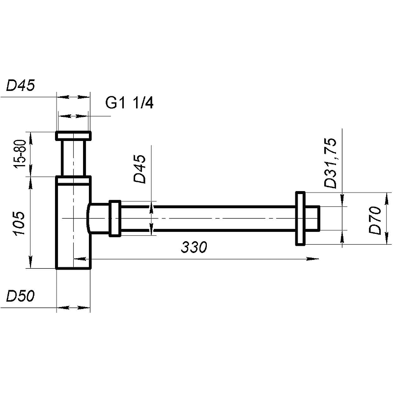 Сифон для раковины BelBagno BB-SMT2-01 Хром от магазина ЛесКонПром.ру