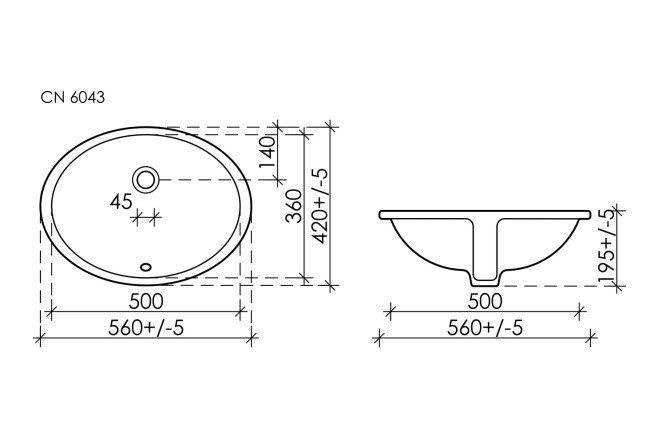 Умывальник встраиваемый снизу CERAMICA NOVA Element 80551193 от магазина ЛесКонПром.ру
