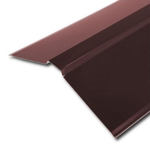 Планка конька плоского GRAND LINE 130х30х130х0,45 мм PE-foil RAL 3005 от магазина ЛесКонПром.ру