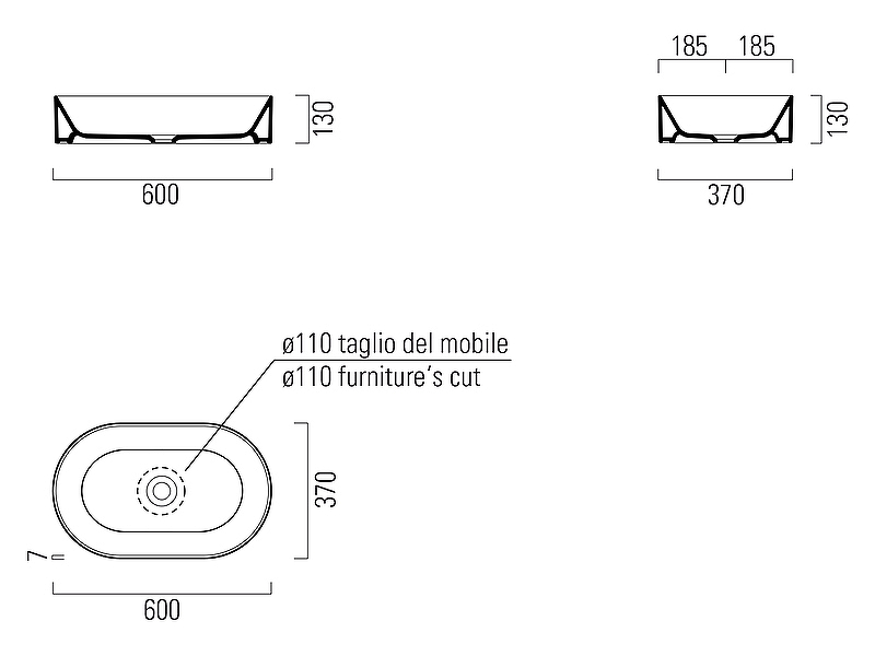 Раковина-чаша GSI Kube X 60 945826 Черная матовая от магазина ЛесКонПром.ру