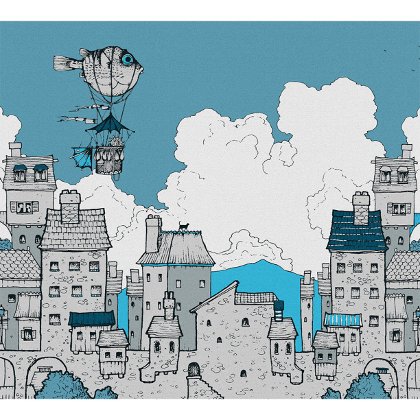 Фотообои флизелиновые Town blueion 300х270 см от магазина ЛесКонПром.ру