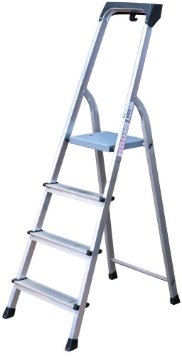 Стремянка алюминиевая с органайзером Новая Высота 4 ступени (арт. 2115104) от магазина ЛесКонПром.ру