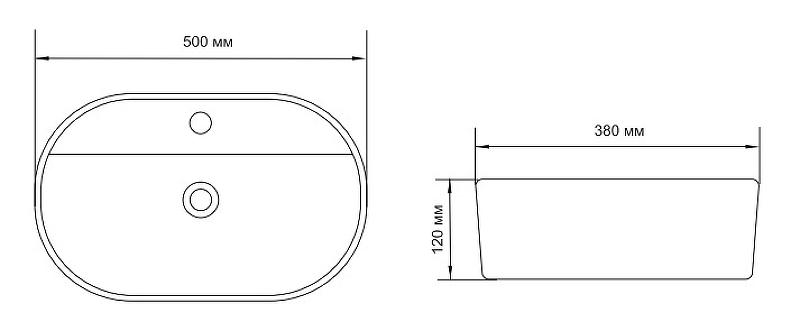 Раковина Aquanet Lake-2-MB 50 273672 Черная матовая от магазина ЛесКонПром.ру